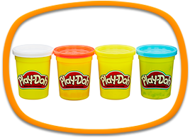 4 latas de colores play-doh