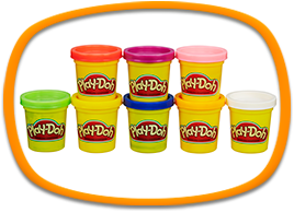 8 Latas arcoiris play-doh